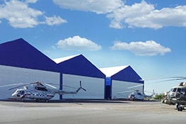 Hangars 60x30 and 37x40 m, for storing helicopters and aircraft
